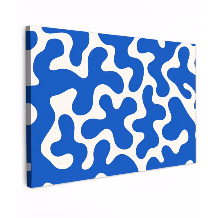 Vormen - Abstract - Blauw - Golven canvas 2cm klein -z3d