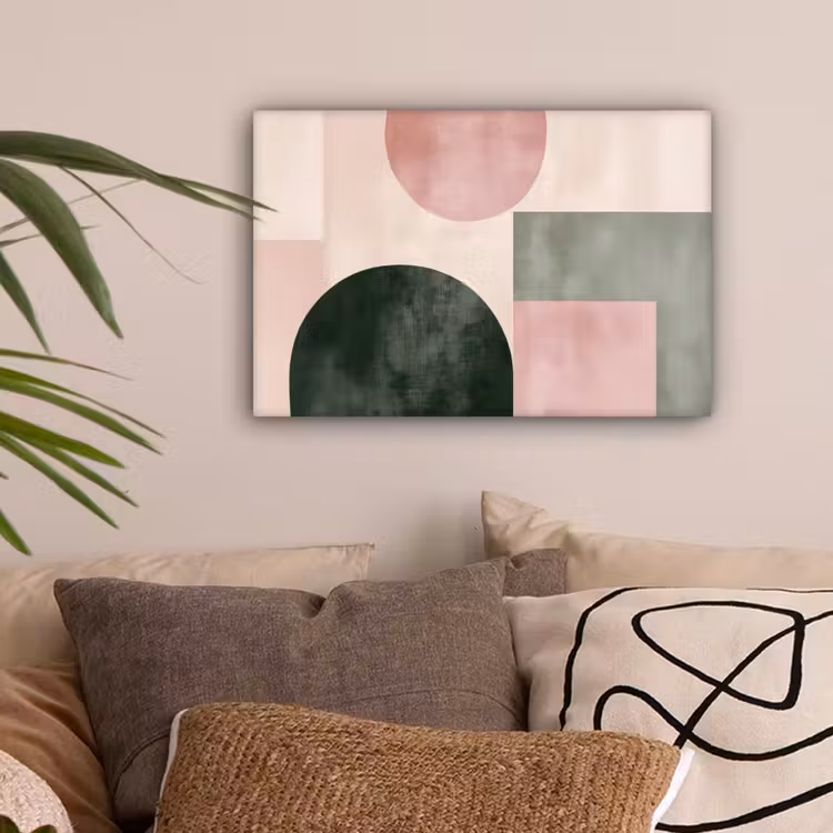 Vormen - Abstract - Cirkel - Zwart canvas 2cm klein -sfeer1