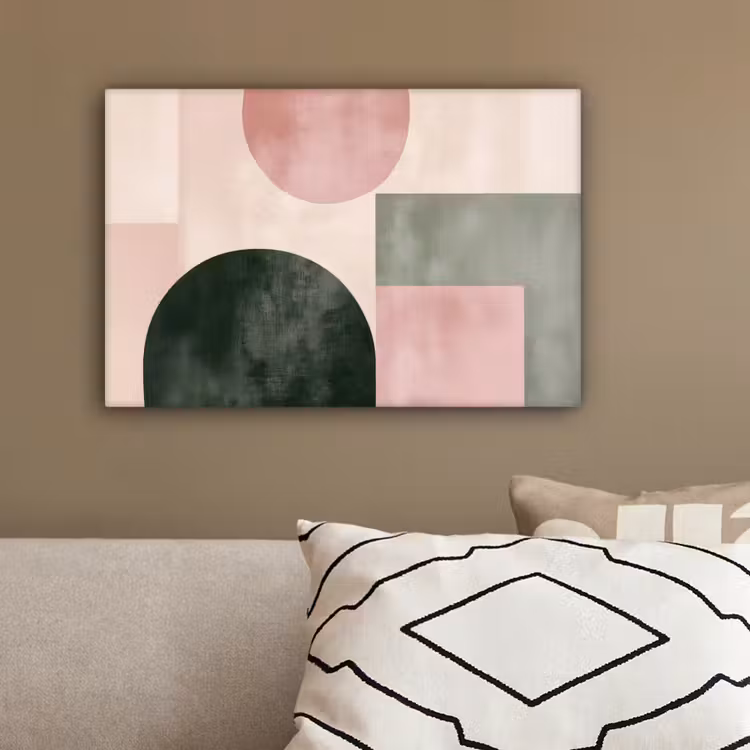 Vormen - Abstract - Cirkel - Zwart canvas 2cm klein -sfeer3