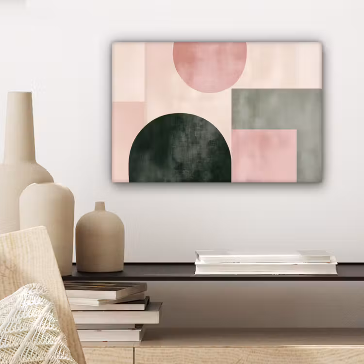 Vormen - Abstract - Cirkel - Zwart canvas 2cm klein -sfeer6