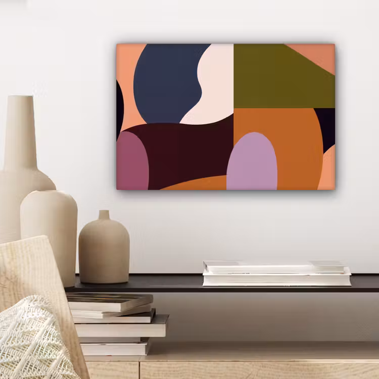 Vormen - Abstract - Kleuren - Vierkant canvas 2cm klein -sfeer6