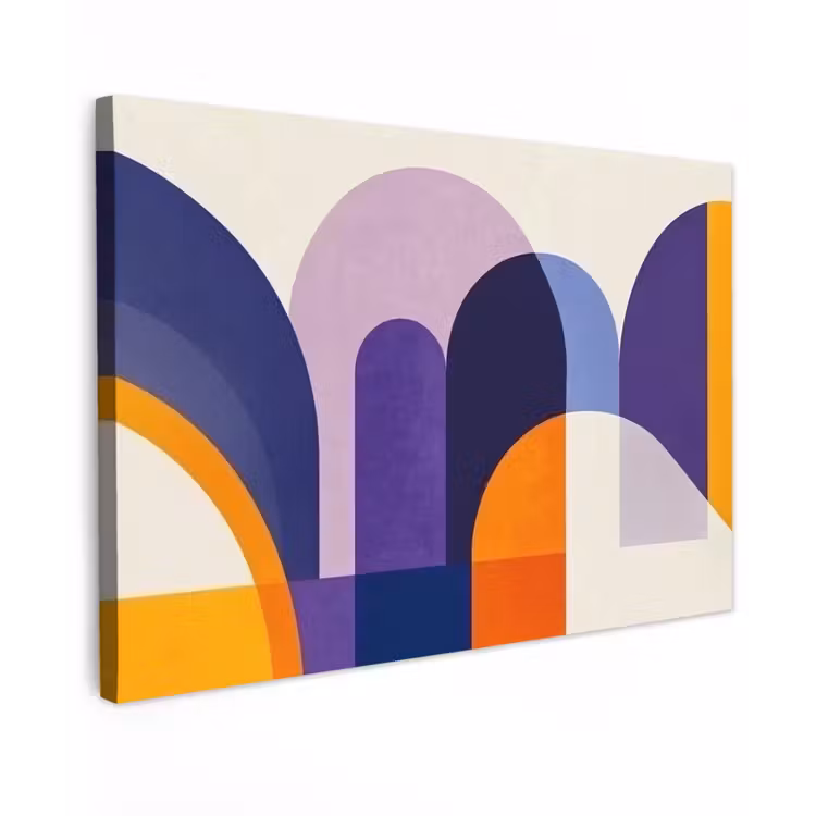 Vormen - Abstract - Grafisch - Oranje canvas 2cm klein -z3d