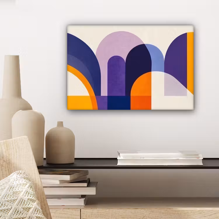 Vormen - Abstract - Grafisch - Oranje canvas 2cm klein -sfeer6