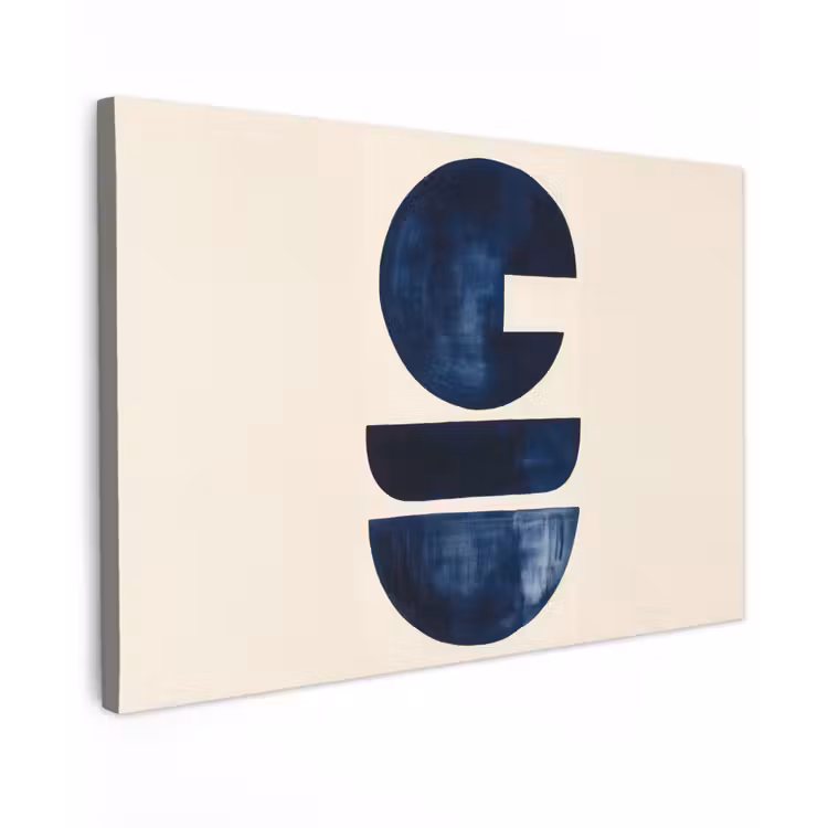 Vormen - Blauw - Abstract canvas 2cm klein -z3d