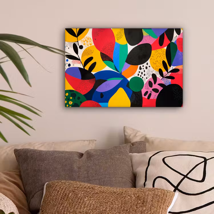 Vormen - Stippen - Kleurrijk canvas 2cm klein -sfeer1