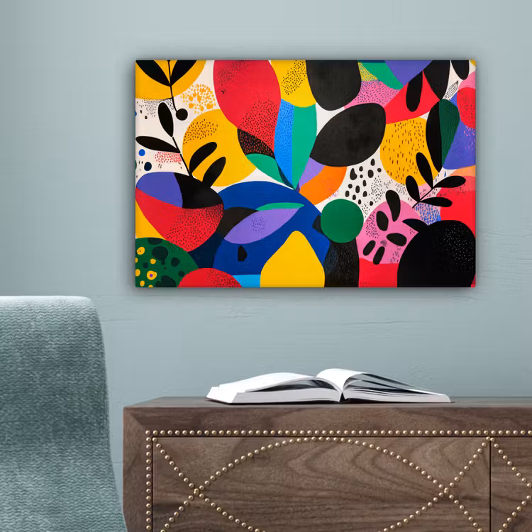 Vormen - Stippen - Kleurrijk canvas 2cm klein -sfeer4