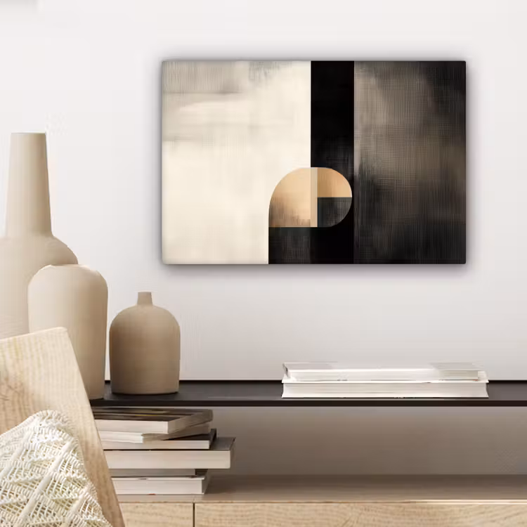 Vormen - Modern - Zwart canvas 2cm klein -sfeer6