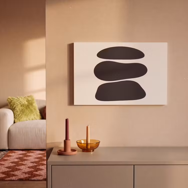Canvas Print - Shapes - Organic - Black - Vormen - Organisch - Zwart canvas 2cm klein