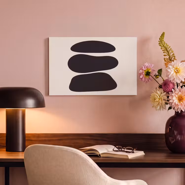Canvas Print - Shapes - Organic - Black - Vormen - Organisch - Zwart canvas 2cm klein