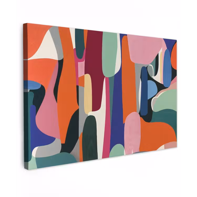 Vormen - Ritmisch - Kleuren - Abstract canvas 2cm klein -z3d