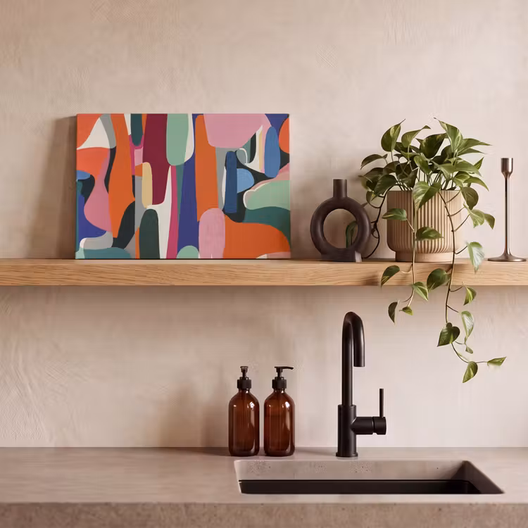 Vormen - Ritmisch - Kleuren - Abstract canvas 2cm klein -sfeer3