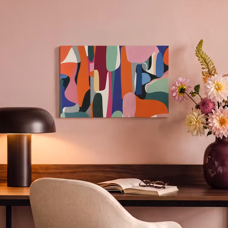 Vormen - Ritmisch - Kleuren - Abstract canvas 2cm klein -sfeer4