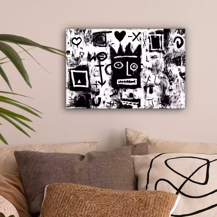 Vormen - Gezocht - Zwart - Abstract canvas 2cm klein -sfeer1