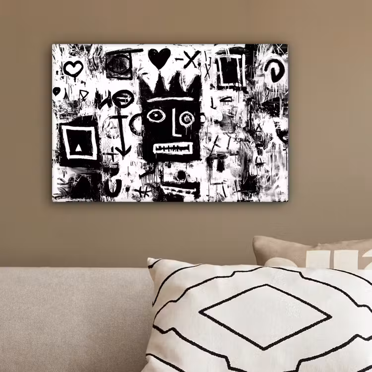 Vormen - Gezocht - Zwart - Abstract canvas 2cm klein -sfeer3