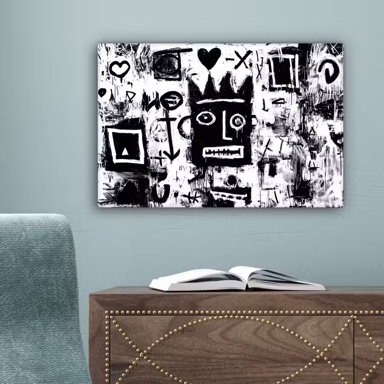 Vormen - Gezocht - Zwart - Abstract canvas 2cm klein -sfeer4