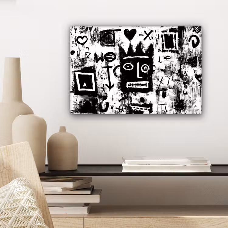 Vormen - Gezocht - Zwart - Abstract canvas 2cm klein -sfeer6
