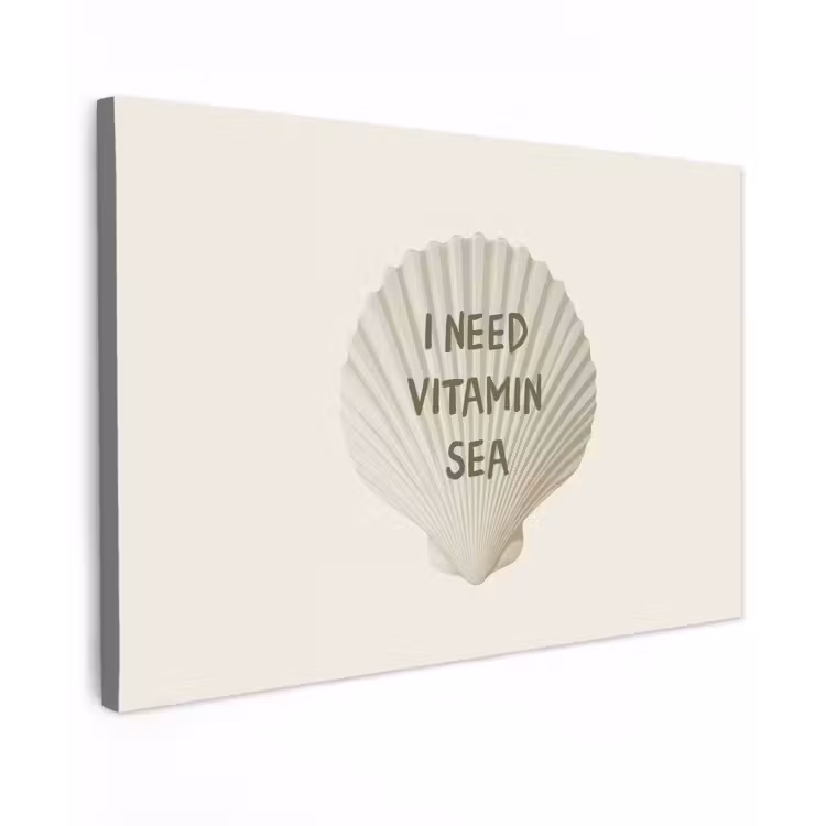Schelp - Quote - Groen canvas 2cm klein -z3d