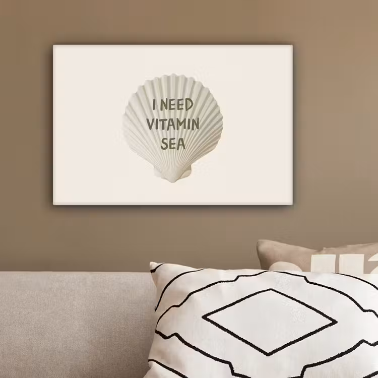 Schelp - Quote - Groen canvas 2cm klein -sfeer3
