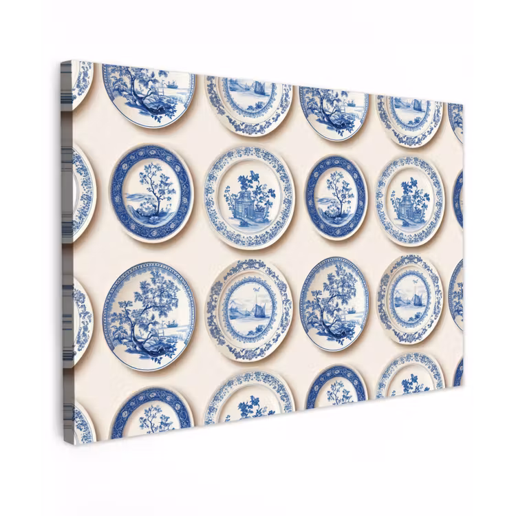Borden - Bomen - Planten - Blauw canvas 2cm klein 34 -z3d