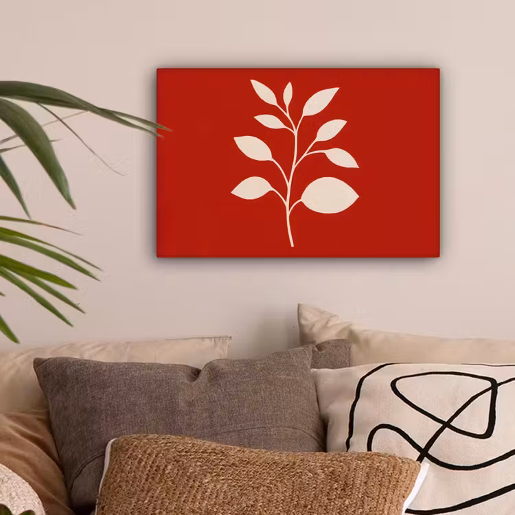 Silhouet - Bladeren - Tak canvas 2cm klein -sfeer1