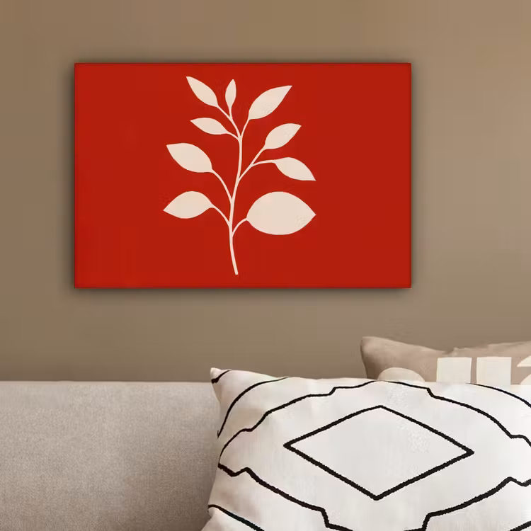 Silhouet - Bladeren - Tak canvas 2cm klein -sfeer3