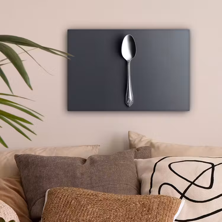 Zilver - Metaal - Lepel canvas 2cm klein -sfeer1