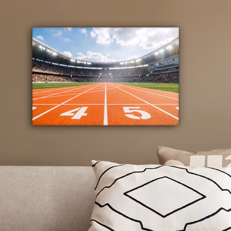 Sintelbaan - Stadion - Sport -Oranje canvas 2cm klein -sfeer3