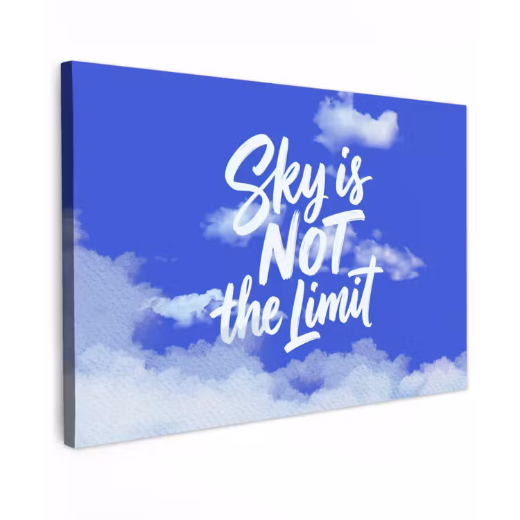 Sky is not the limit - Blauwe lucht - Wolken canvas 2cm klein -z3d