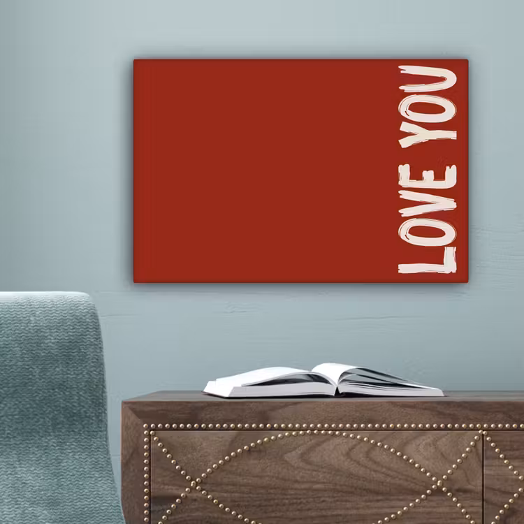 Schuin - Loveyou - Rood canvas 2cm klein -sfeer4