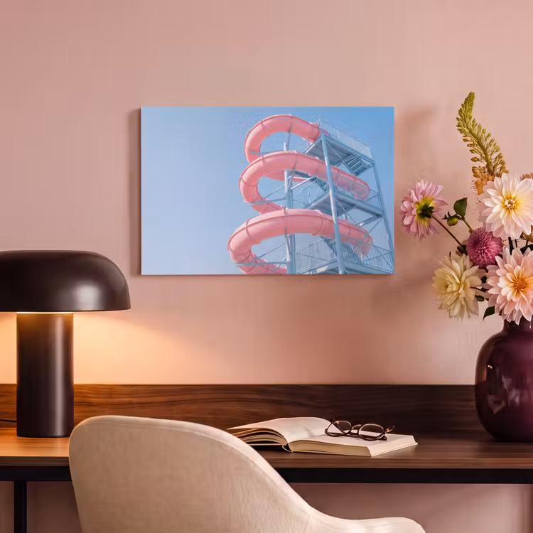 Glijbaan - Waterpark - Spiraal - Modern - Roze canvas 2cm klein -sfeer4