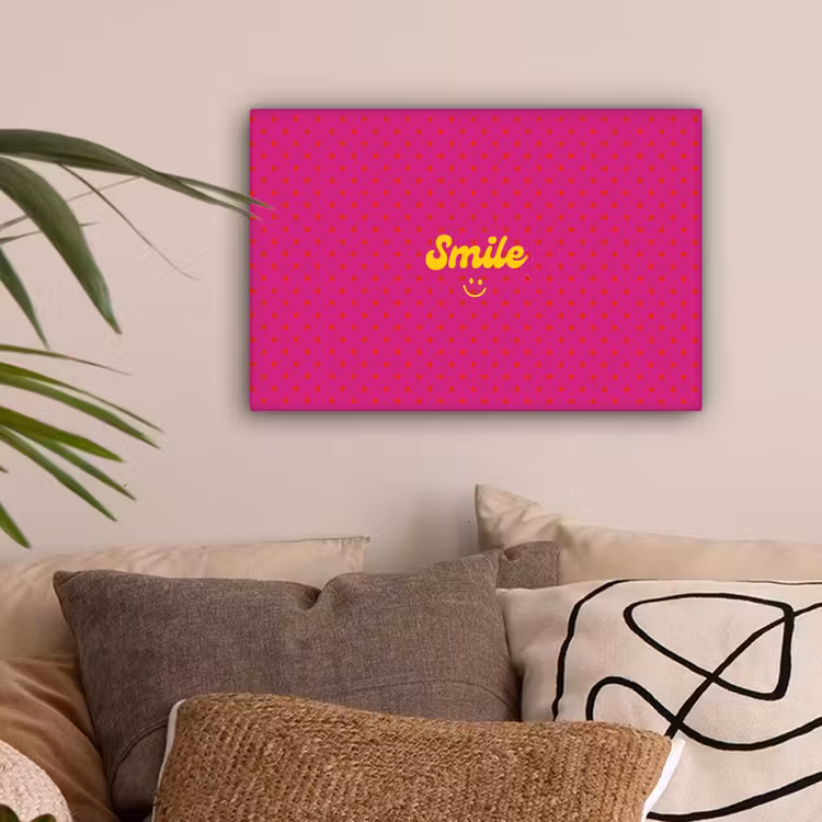 Smile - Stippen - Roze canvas 2cm klein -sfeer1