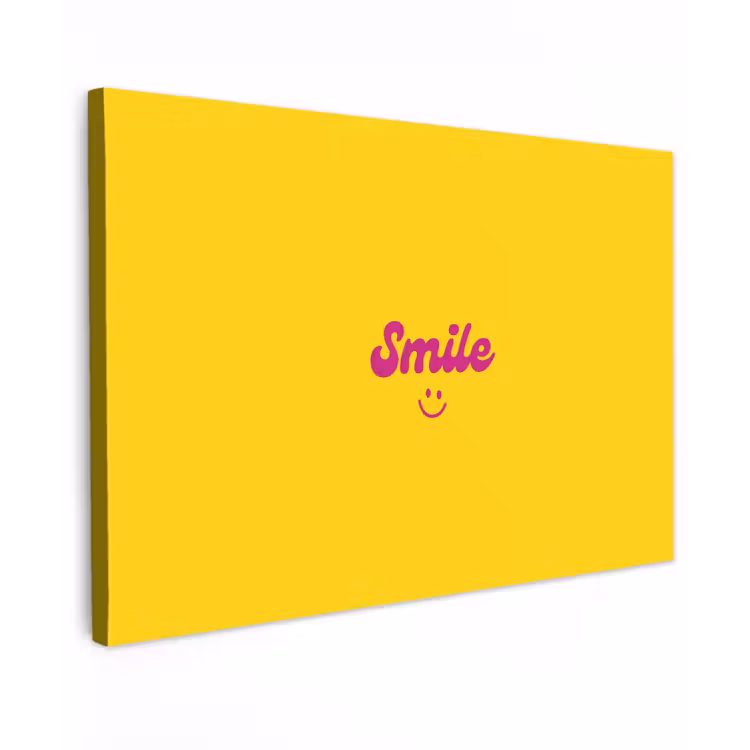 Smile - Geel - Roze canvas 2cm klein -z3d