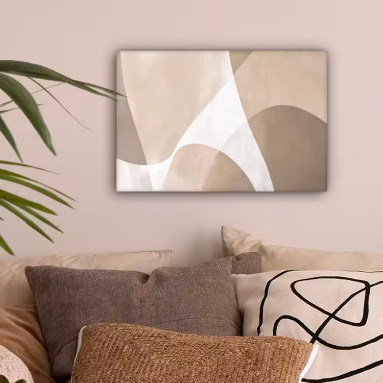 Vloeiende vlakken - Harmonieus - Golvend canvas 2cm klein -sfeer1
