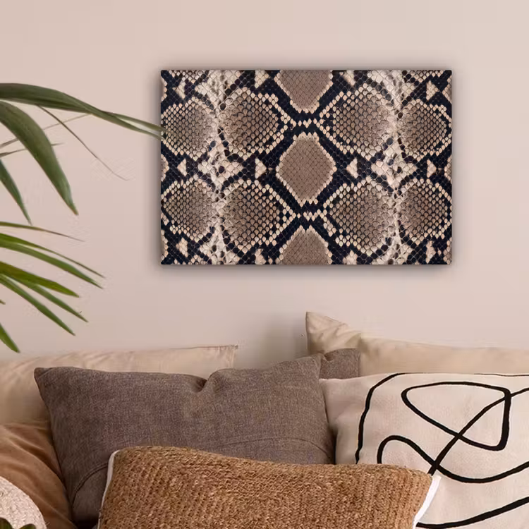 Slangenprint - Python - Bruin canvas 2cm klein -sfeer1