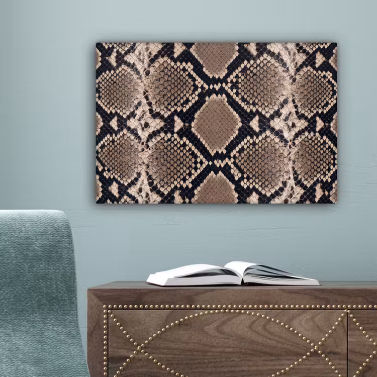 Slangenprint - Python - Bruin canvas 2cm klein -sfeer4