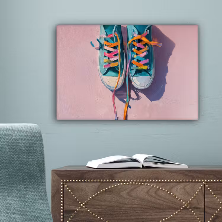 Sneakers - Veters - Kleurrijk - Schaduw canvas 2cm klein -sfeer4