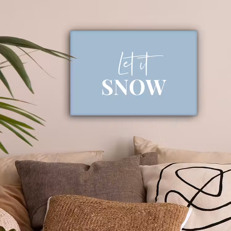Sneeuw - Winter - Blauw - Let it snow canvas 2cm klein -sfeer1