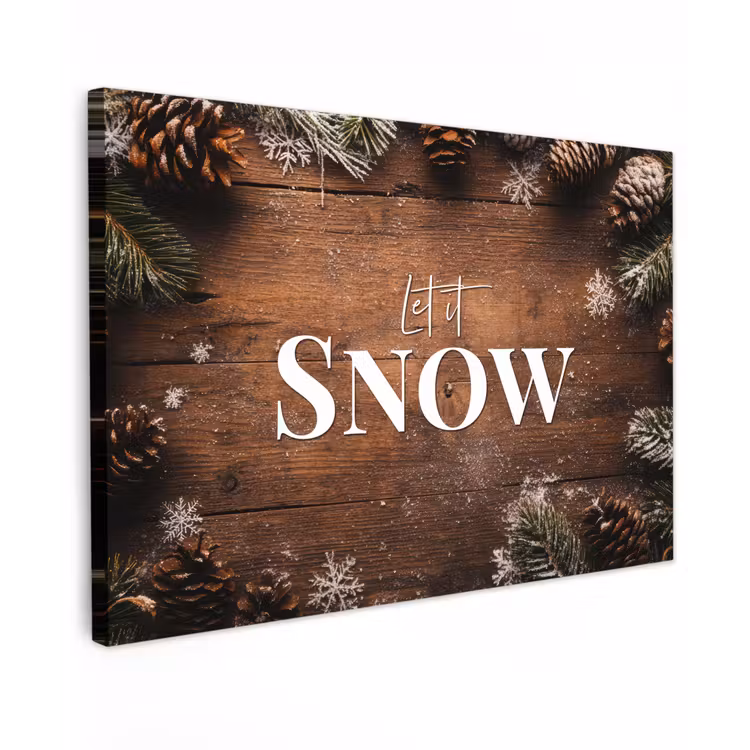 Sneeuw - Houtlook - Quote - Let it snow canvas 2cm klein -z3d
