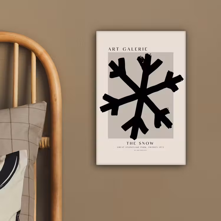 Sneeuwvlok - Kerstmis - Zwart - Feestdagen canvas 2cm klein -sfeer3