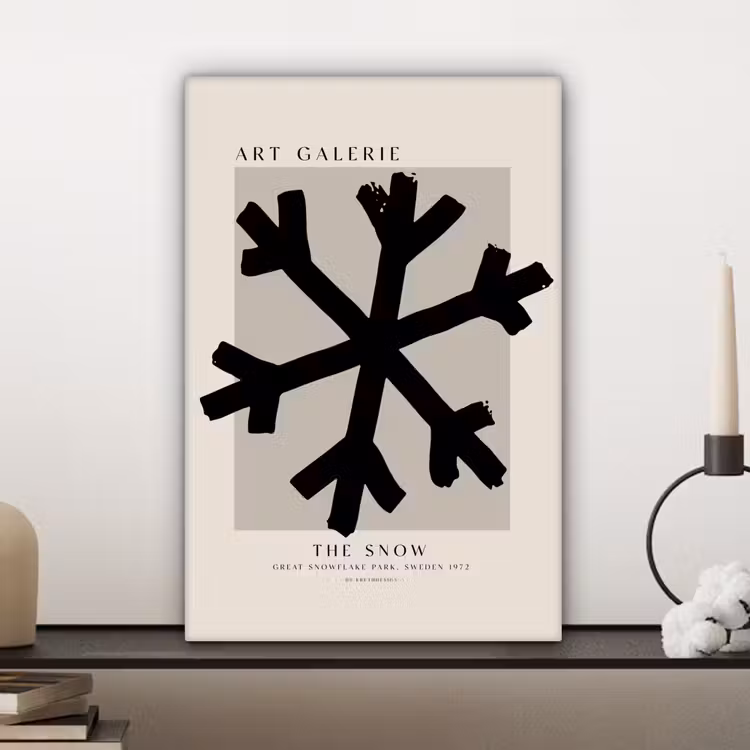 Sneeuwvlok - Kerstmis - Zwart - Feestdagen canvas 2cm klein -sfeer6
