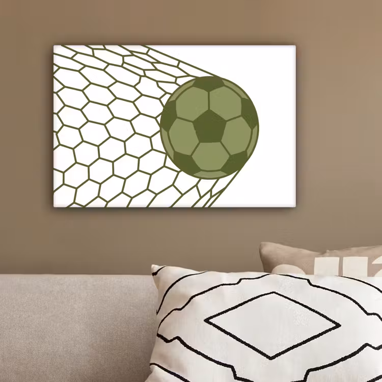 Voetbal - Goal - Sport - Groen canvas 2cm klein -sfeer3