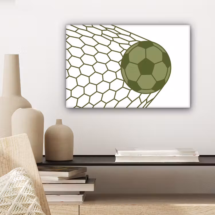 Voetbal - Goal - Sport - Groen canvas 2cm klein -sfeer6