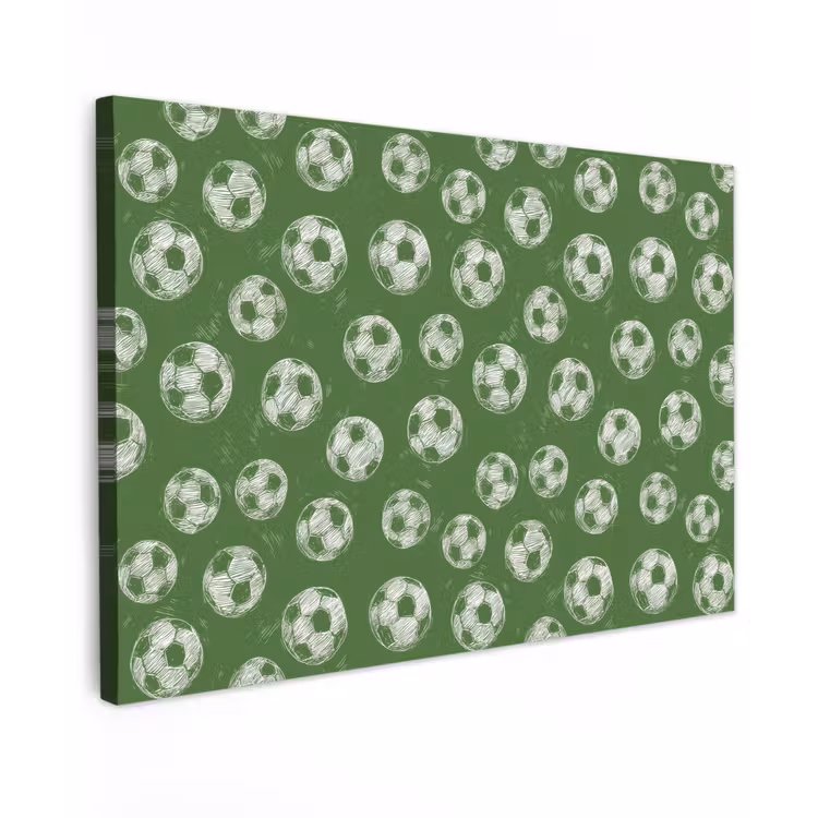 Voetbal - Sport - Groen canvas 2cm klein 34 -z3d