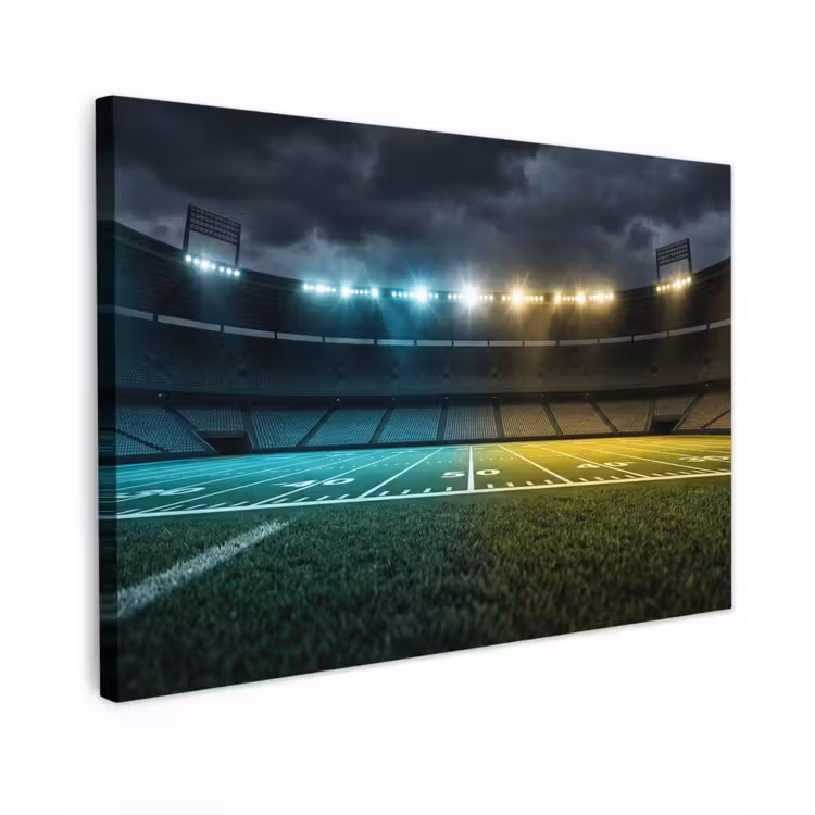 Voetbal - Stadion - Nacht - Modern canvas 2cm klein -z3d
