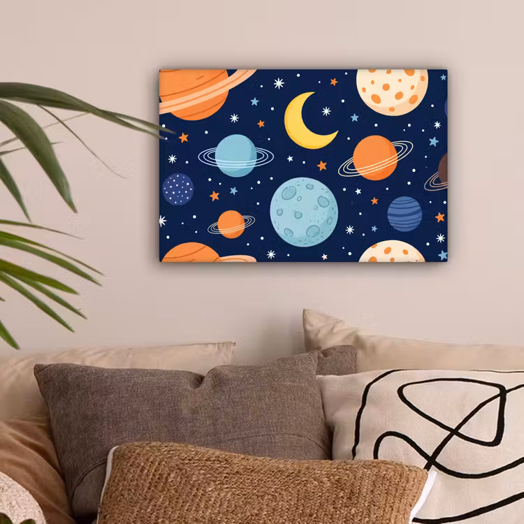 Ruimte - Planeten - Kleurrijk canvas 2cm klein -sfeer1