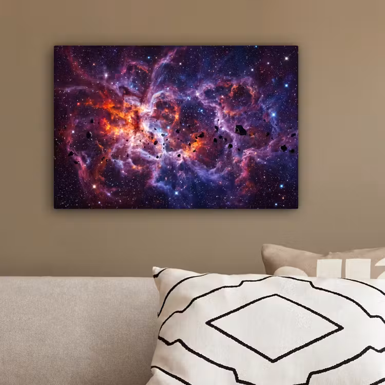 Space - Stars - Abstract - Colorful canvas 2cm klein -sfeer3