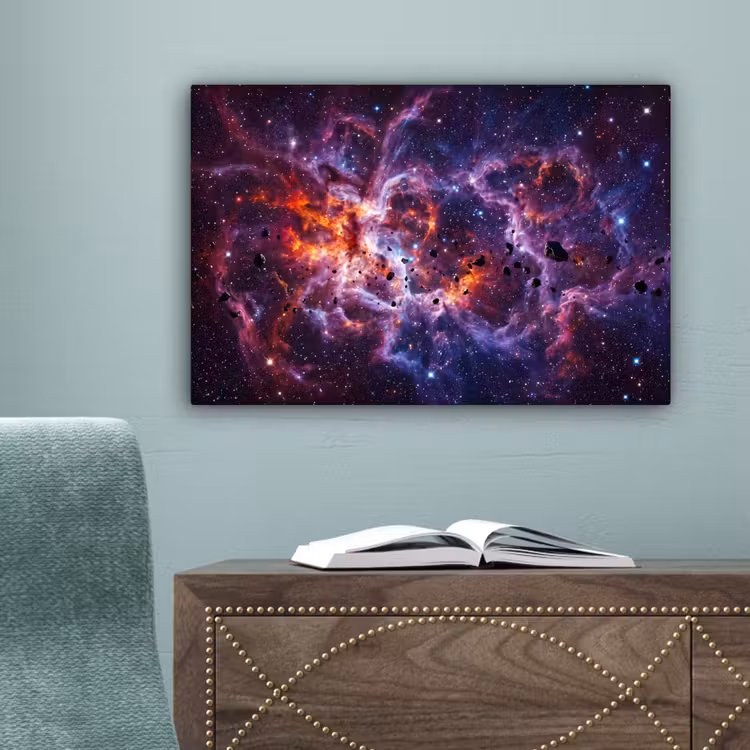 Space - Stars - Abstract - Colorful canvas 2cm klein -sfeer4