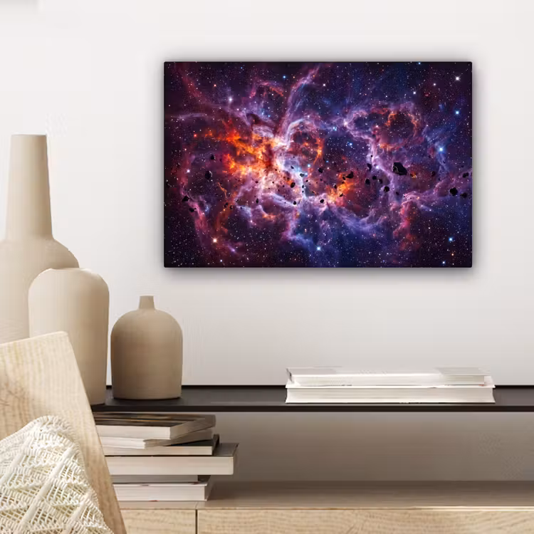 Space - Stars - Abstract - Colorful canvas 2cm klein -sfeer6