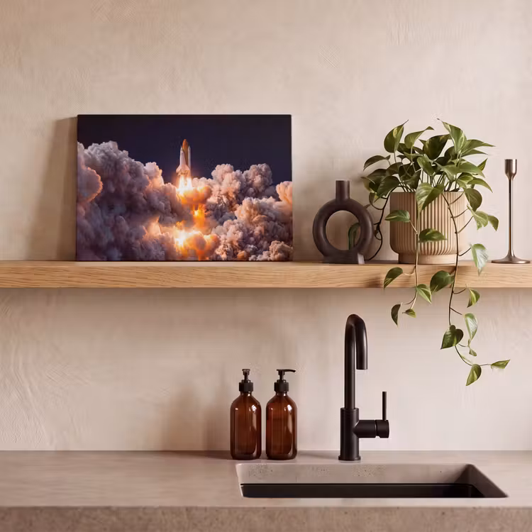Canvas Print - Spacecraft - Launch - Stars - Ruimtevaartuig - Lancering - Sterren canvas 2cm klein