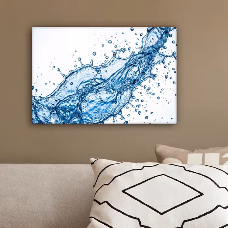 Spash - Water - Blauw canvas 2cm klein -sfeer3